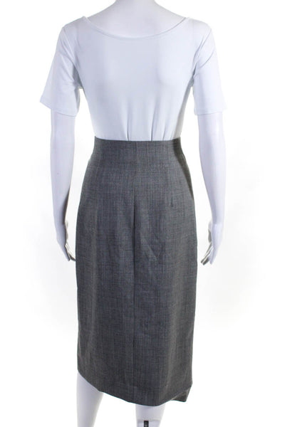 M.M. Lafleur Women's Hook Closure Slit Hem Lined A-Line Midi Skirt Gray Size 4