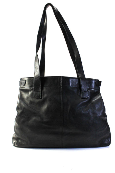 Coach Womens Black Leather Large Tote Shoulder Bag Handbag