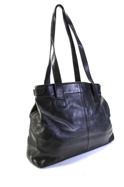 Coach Womens Black Leather Large Tote Shoulder Bag Handbag