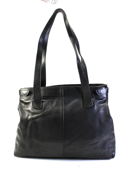 Coach Womens Black Leather Large Tote Shoulder Bag Handbag