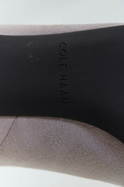 Cole Haan Womens Suede Open Toe Slide On Mules Heels Blush Size 11B