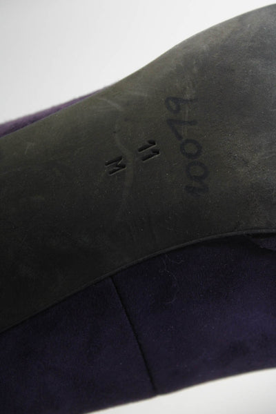 Donald J Pliner Womens Suede Bow Detail Round Toe Heels Pumps Purple Size 11M