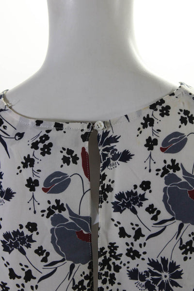 Theory Women's Round Neck Sleeveless A-Line Mini Floral Mini Dress Size 12