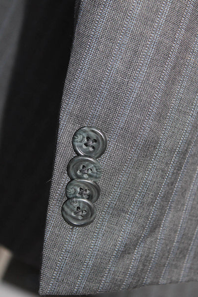 Hart Schaffner Marx Men's Long Sleeves Lined Two Button Stripe Jacket Size 46