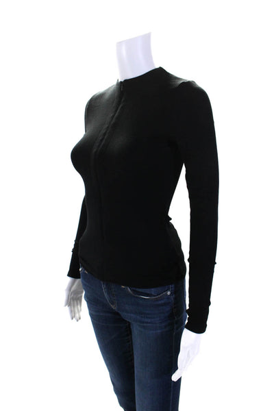Joah Brown Womens Long Sleeves Crew Neck Shirt Black Size Extra Small