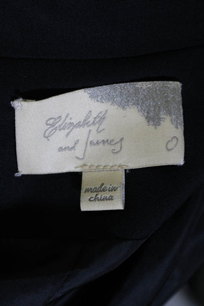Elizabeth and James Womens Single Button Blazer Jacket Black Wool Size 0