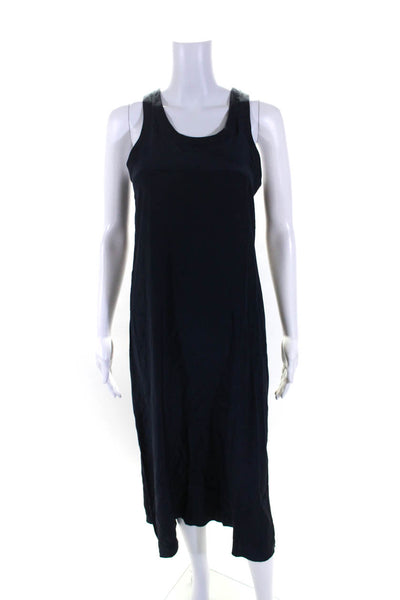 ATM Womens Silk Sleeveless Tank Maxi Dress Navy Blue Size Extra Small