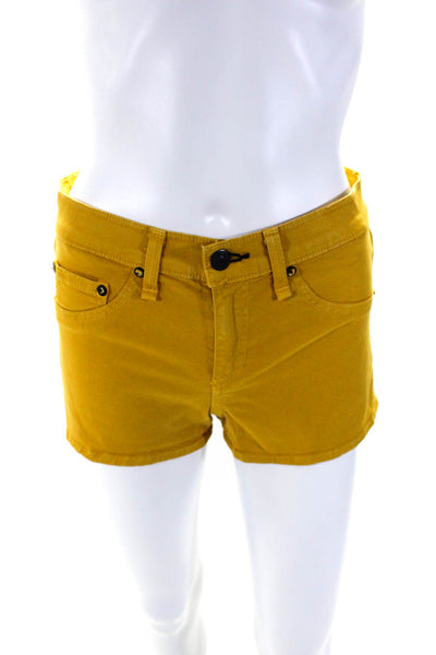 Rag & Bone Jean Womens Mid Rise Casual Shorts Golden Yellow Cotton Size 26