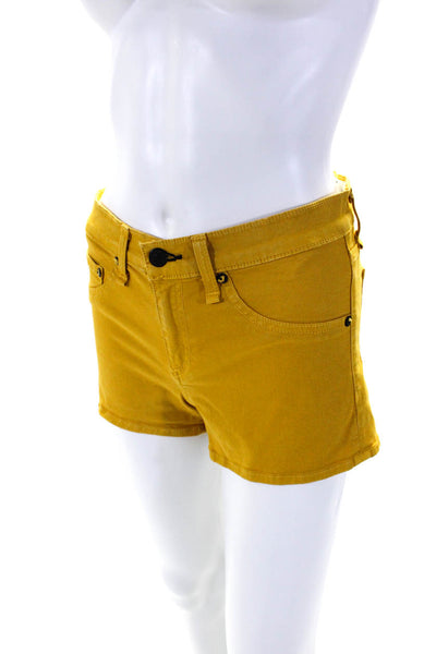 Rag & Bone Jean Womens Mid Rise Casual Shorts Golden Yellow Cotton Size 26