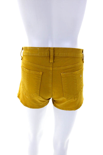 Rag & Bone Jean Womens Mid Rise Casual Shorts Golden Yellow Cotton Size 26