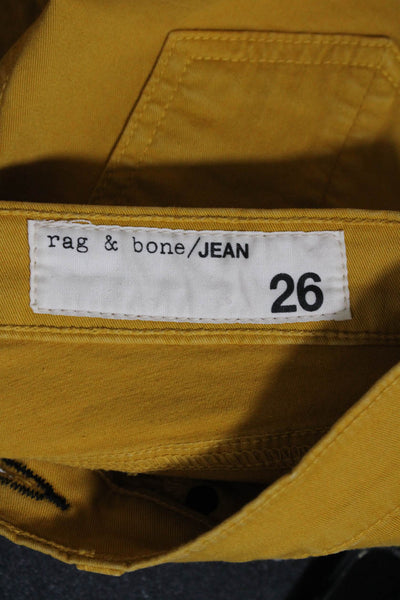 Rag & Bone Jean Womens Mid Rise Casual Shorts Golden Yellow Cotton Size 26