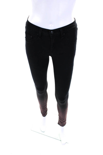 Rag & Bone Jean Womens Mid Rise Leggings Pants Rustic Ombre Black Purple Size 25