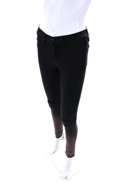 Rag & Bone Jean Womens Mid Rise Leggings Pants Rustic Ombre Black Purple Size 25
