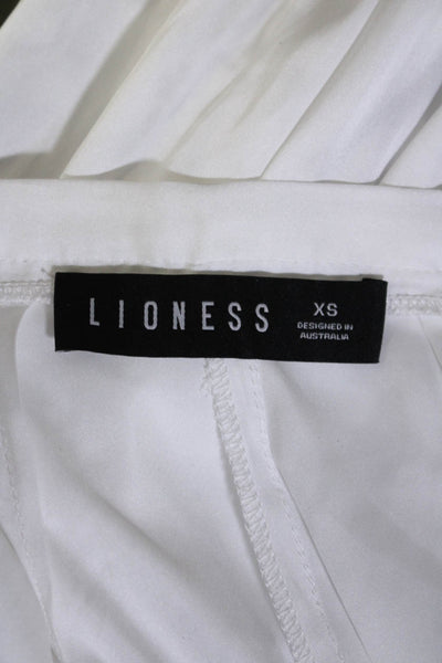 Lioness Womens High Rise Wide Leg Trousers Porcelain White Size Extra Small