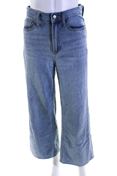 Joes Jeans Womens The Mia High Rise Wide Ankle Jeans Blue Denim Size 25