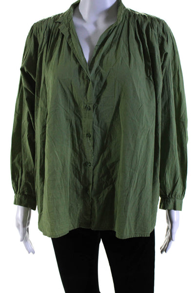 A Shirt Thing Womens Button Front Long Sleeve Collared Shirt Green Size Small