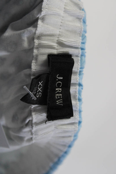 J Crew Womens Cotton Floral Print Elastic Waist Zip Up Maxi Skirt Blue Size XXS