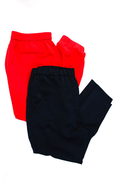 J Crew Womens 2 Pocket Elastic Waist High-Rise Tapered Pants Navy Size 14 Lot 2