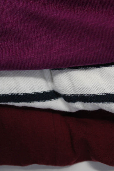J Crew Womens Cotton Knit Striped Boat Neck Long Sleeve Top White Size M L Lot 3