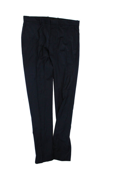 Theory Mens Wool Mid Rise Zip Up Straight Leg Dress Pants Trousers Navy Size 29