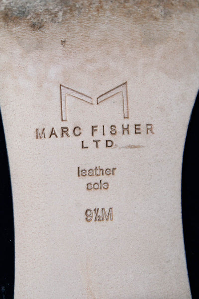 Marc Fisher LTD. Womens Pointed Toe Slip-On Block Heels Pumps Black Size 9.5