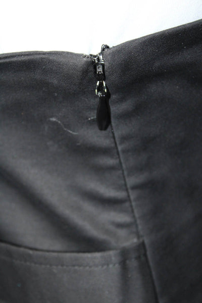 Club Monaco Womens Black Cotton Button Detail Knee Length Pencil Skirt Size 8