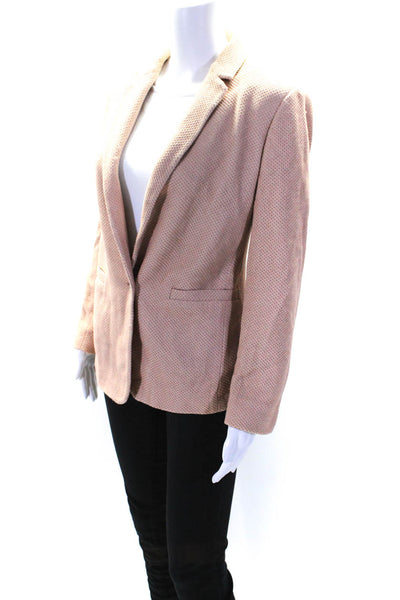 Massimo Dutti Womens Coral Textured One Button Long Sleeve Blazer Size 36