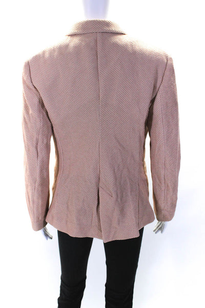 Massimo Dutti Womens Coral Textured One Button Long Sleeve Blazer Size 36