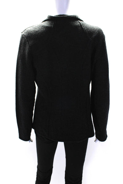 Eileen Fisher Womens Full Zipper High Neck Jacket Charcoal Gray Size Medium