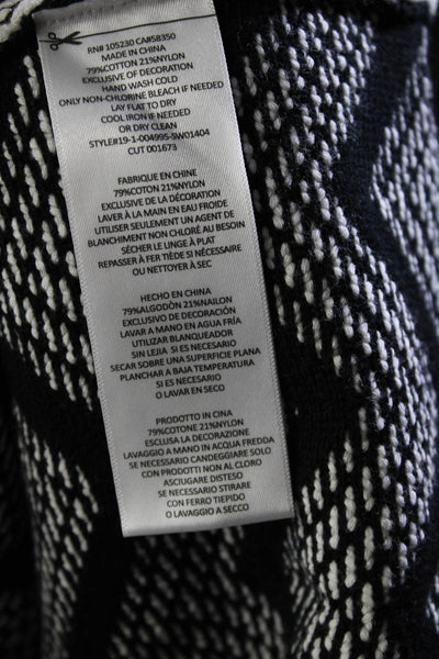 Joie Womens Cotton Textured Knit Fringe Hem Crew Neck Sweater Top White Size XS