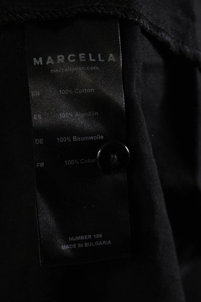 Marcella Women's Round Neck Short Sleeves Cutout Flare Midi Dress Black Size S
