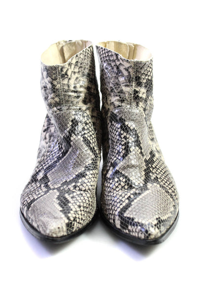 Steve Madden Women's Pointed Toe Block Heels Snake Print Ankle Boot Size 10