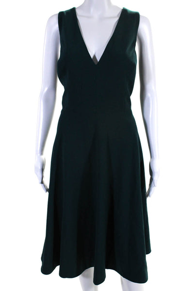 Dress the Population Womens V-Neck Sleeveless Zip Up Dress Turquoise Size XXL