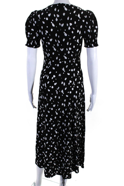 Bardot Womens Sweetheart Neck Short Sleeve Zip Up Maxi Dress Black Size XS