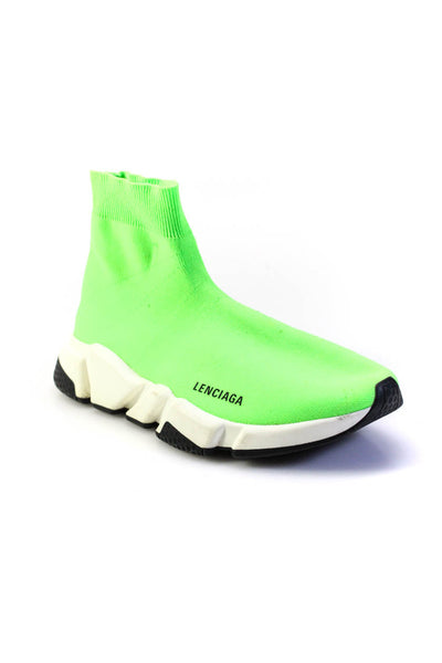 Balenciaga Womens Neon Green Slip On Knit Socks Training Sneakers Shoes Size