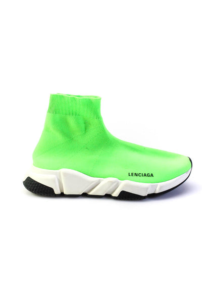 Balenciaga Womens Neon Green Slip On Knit Socks Training Sneakers Shoes Size