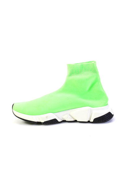 Balenciaga Womens Neon Green Slip On Knit Socks Training Sneakers Shoes Size