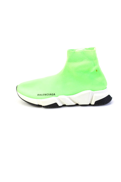 Balenciaga Womens Neon Green Slip On Knit Socks Training Sneakers Shoes Size