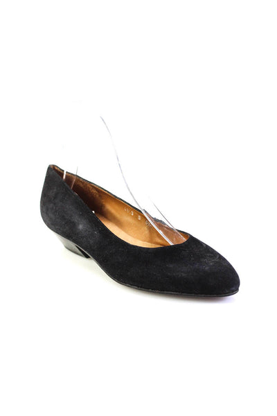 Polo Ralph Lauren Womens Slip On Kitten Heel Pumps Black Suede Size 6.5