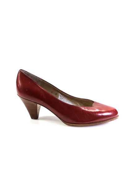 Christian Dior Womens Vintage Almond Toe Mid Heel Slip On Pumps Red Size 6