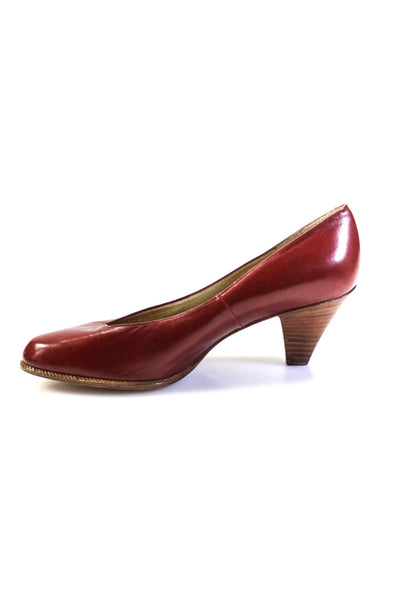 Christian Dior Womens Vintage Almond Toe Mid Heel Slip On Pumps Red Size 6