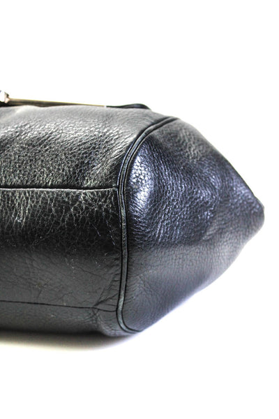 Coach Womens Small Pebbled Leather Top Handle Tote Shoulder Bag Handbag Black