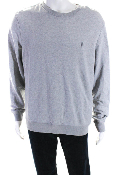 Allsaints Mens Cotton Crew Neck Long Sleeve Pullover Sweatshirt Gray Size M