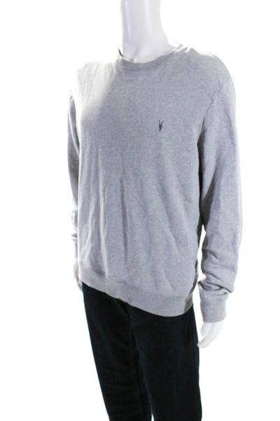 Allsaints Mens Cotton Crew Neck Long Sleeve Pullover Sweatshirt Gray Size M