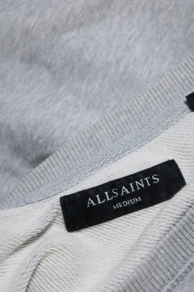 Allsaints Mens Cotton Crew Neck Long Sleeve Pullover Sweatshirt Gray Size M