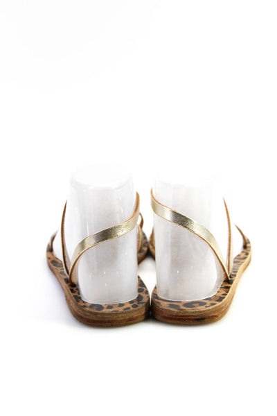 Ancient Greek Sandals Womens Animal Print Stra Slip-On Sandals Gold Size EUR37