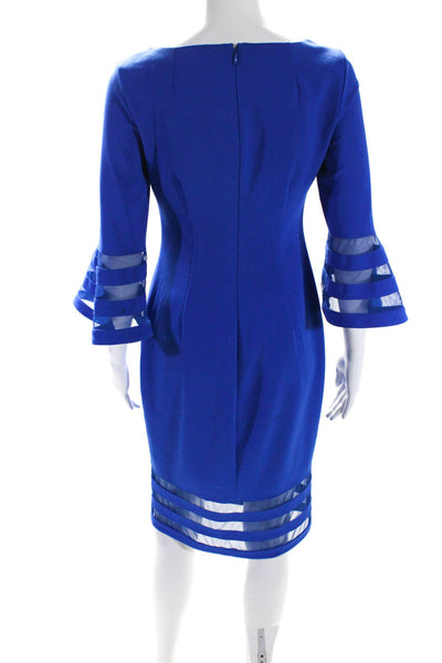 Calvin Klein Collection Womens Long Sleeve Back Zip Dress Blue Size 2