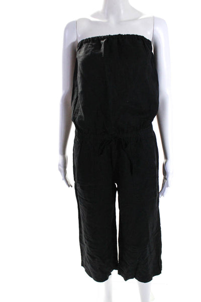 Joie Womens Front Pocket Waist Tie Wide Leg Sleeveless Jumpsuit Black Size XS