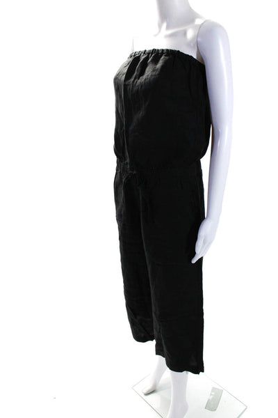 Joie Womens Front Pocket Waist Tie Wide Leg Sleeveless Jumpsuit Black Size XS