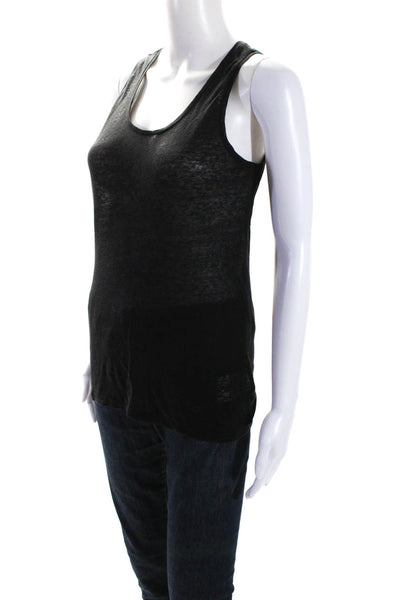 Acne Studios Womens Scoop Neck Sleeveless Tank Top Black Size Small